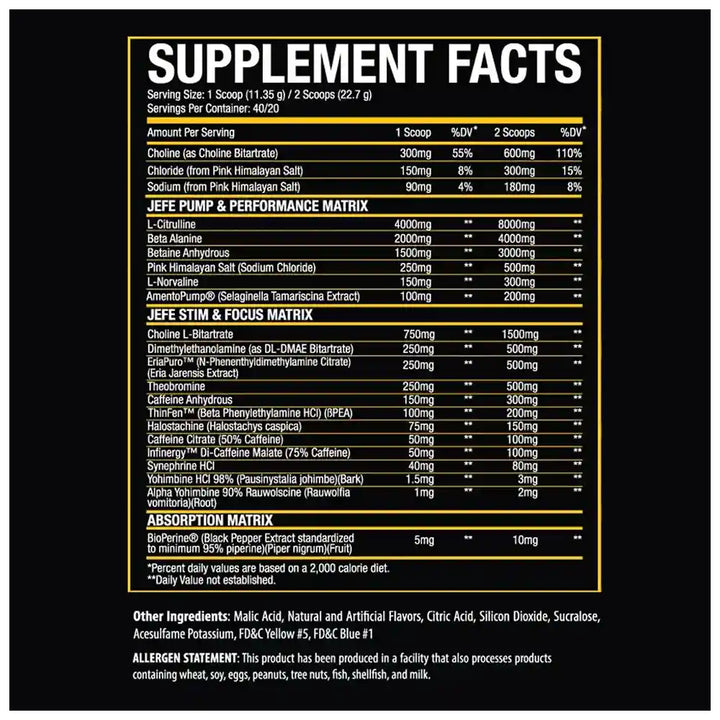 Xtremis Cartel El Jefe Stim Pre-Workout 454g