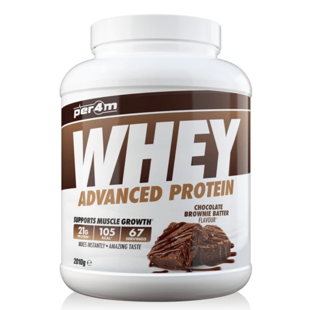 chocolate brownie batter per4m whey protein