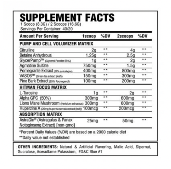 ASC Supplements - Sicario - Pump (Pre-workout)