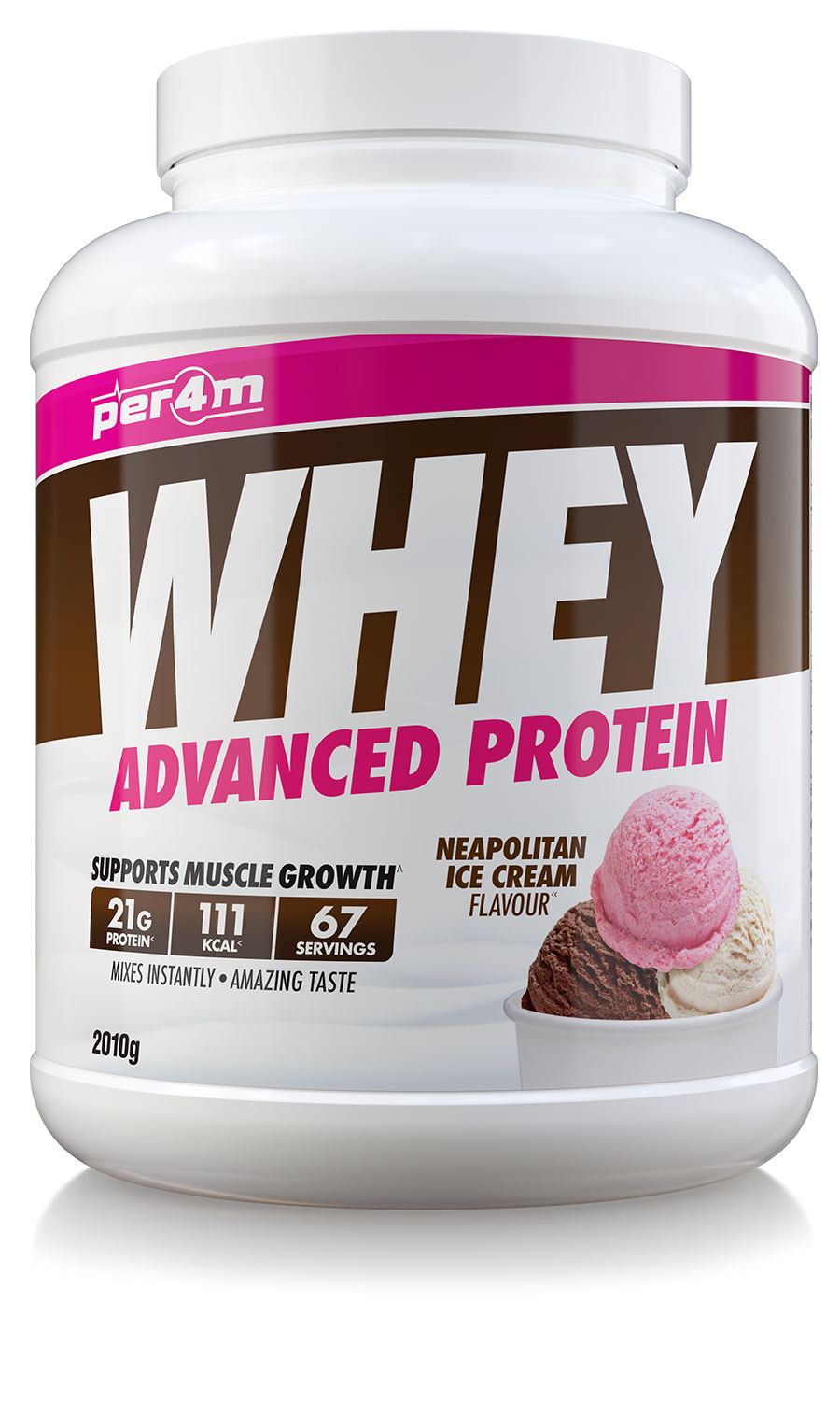 neopolitan Ice Cream PER4M Whey Protein